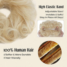 Echthaar Dutt Haarteil mit Gummiband – Platinblond