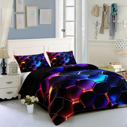 3D Geometrischer Honeycomb Bettbezug 200x200 cm
