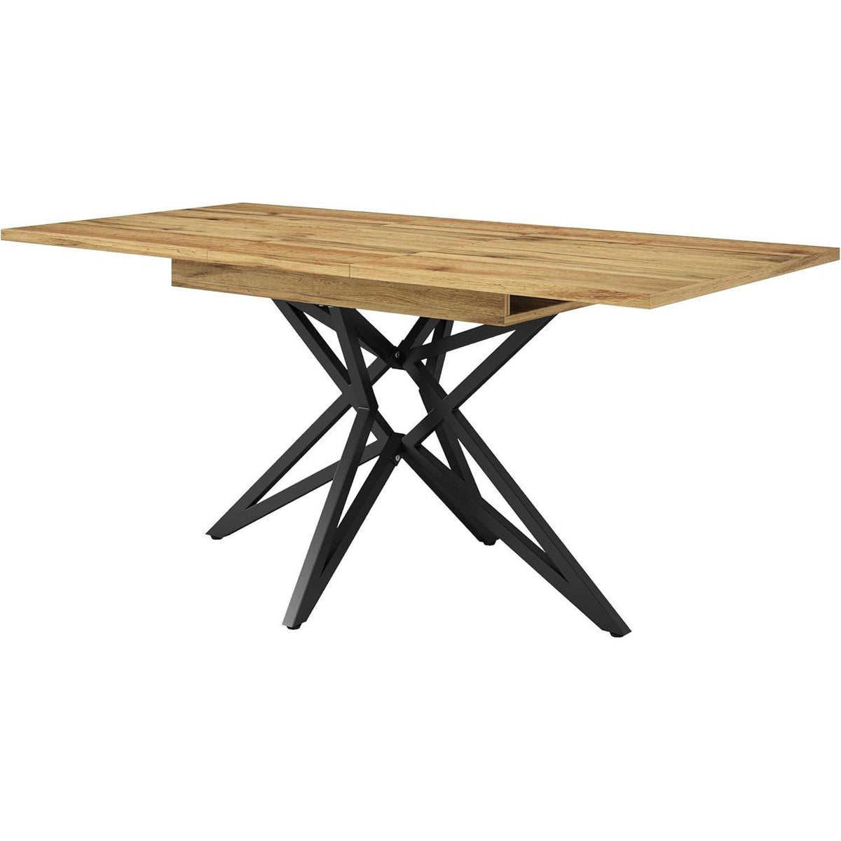 Ausziehbarer Esstisch Sternförmig Schwarz-Walnuss 120-160x80 cm