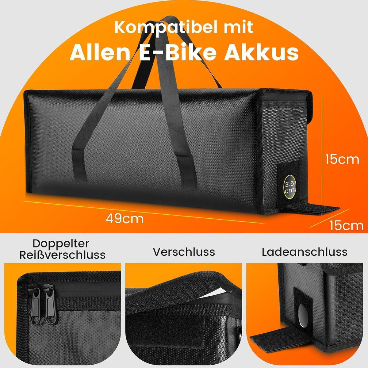 Feuerfeste E-Bike Akkutasche – Sicherer Transport & Lagerung