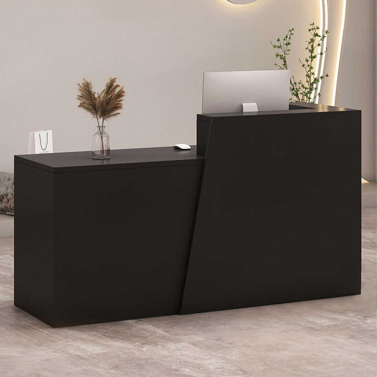 Empfangstheke mit Schublade – Moderner Kassentisch Schwarz