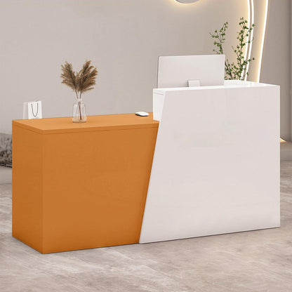 Empfangstheke mit Schublade – Weiß & Orange, 190cm