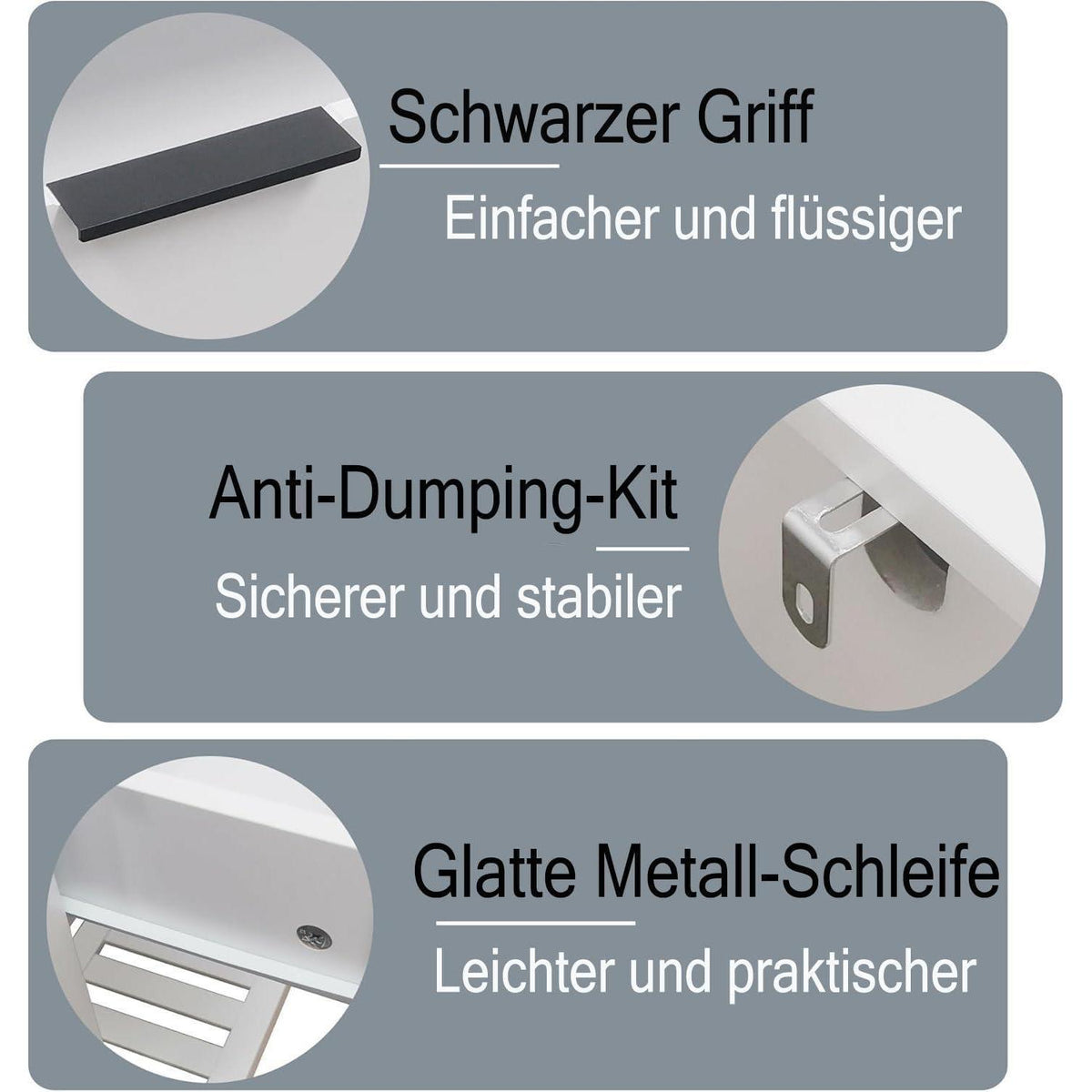 Schmaler Konsolentisch Weiß mit 2 Schubladen & Ablage