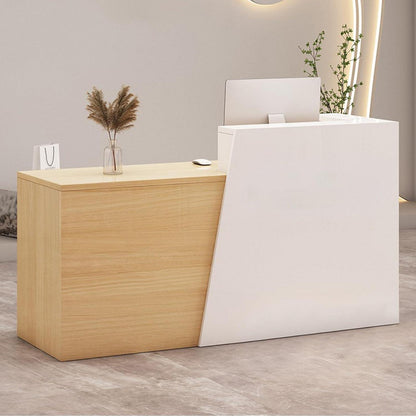 Empfangstheke mit Schublade – Weiß & Holz, 210cm