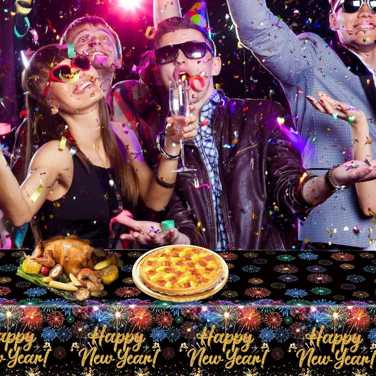 Silvester Tischdecke Happy New Year Deko 2027 – 137x274 cm