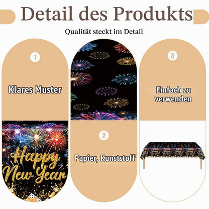Silvester Tischdecke Happy New Year Deko 2027 – 137x274 cm