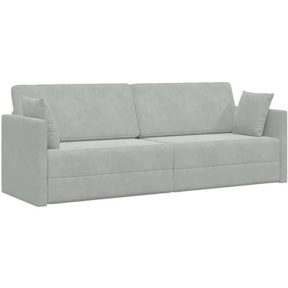 Schlafsofa Bodensofa Hellgrau – Komfortables Wohnsofa mit Bettfunktion