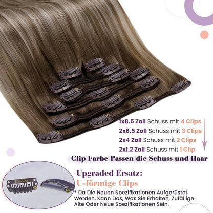 Echthaar Clip-Ins Blond Ombre 60cm – Remy Haarverlängerung
