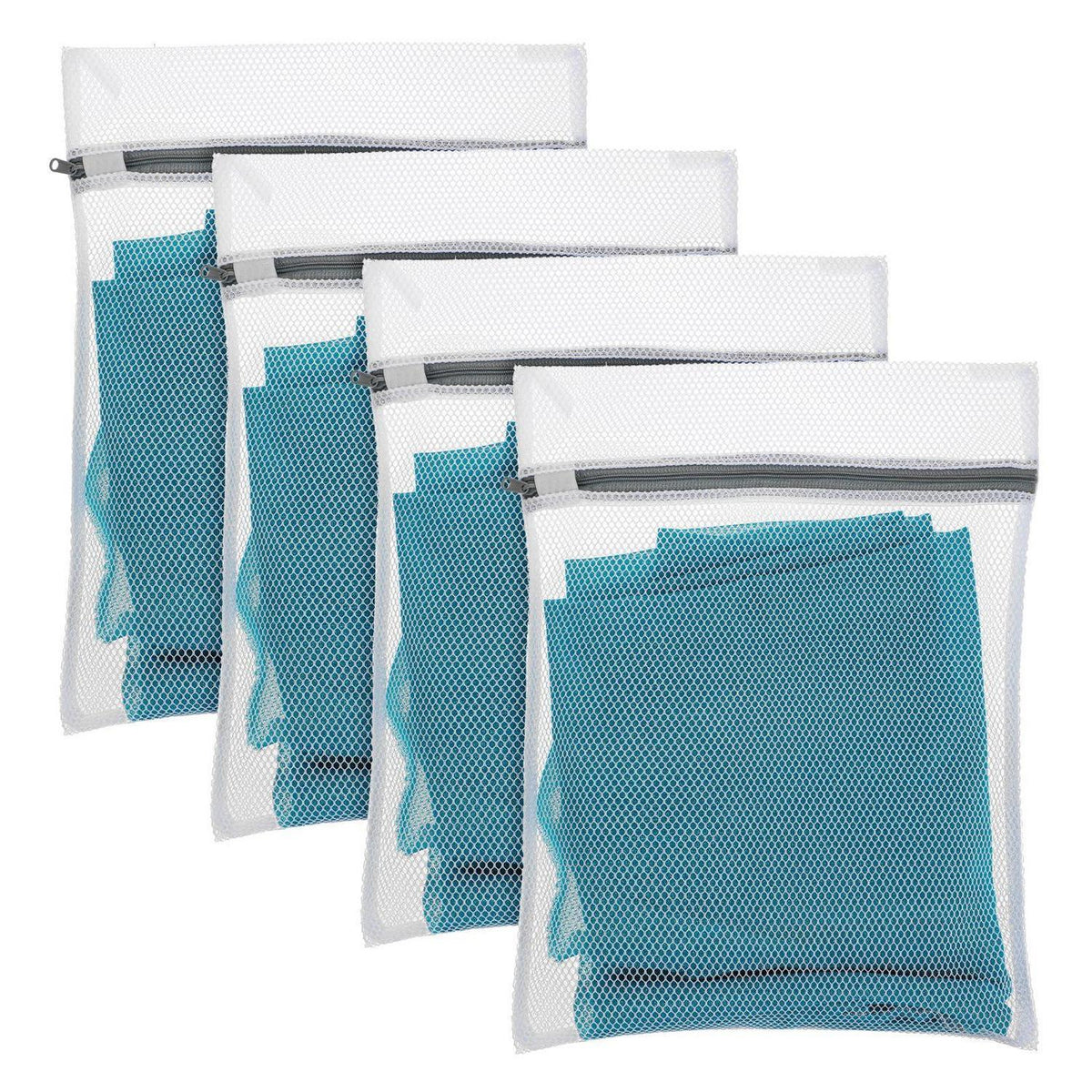4er-Set Wäschesäcke Netz Feinwäsche 30x20cm mit Reißverschluss