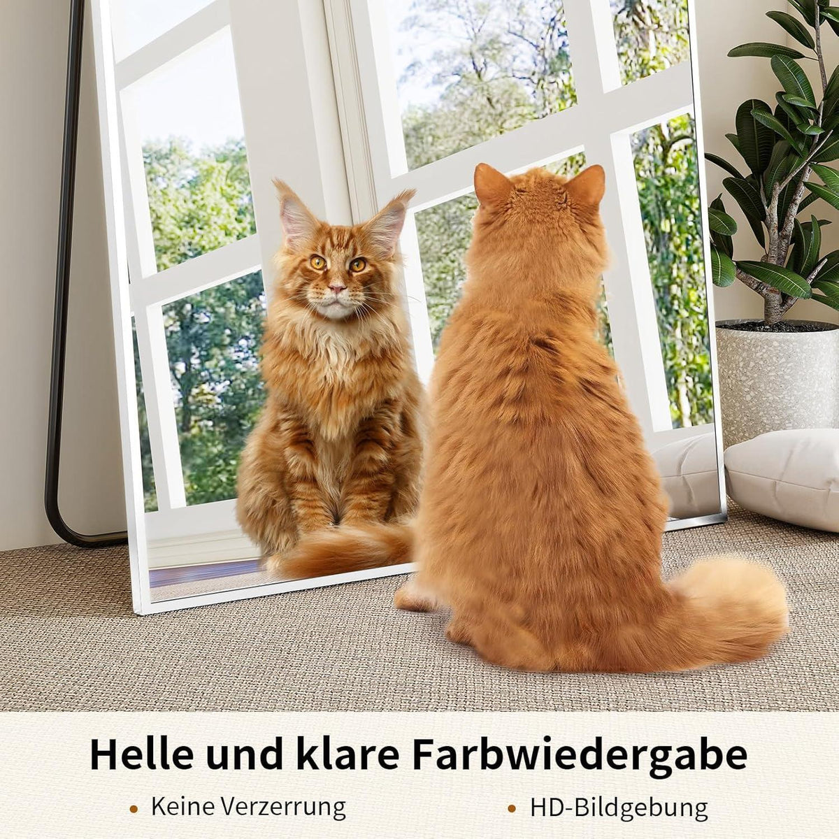 Großer Ganzkörperspiegel mit Ständer – HD Spiegel, 180x76 cm
