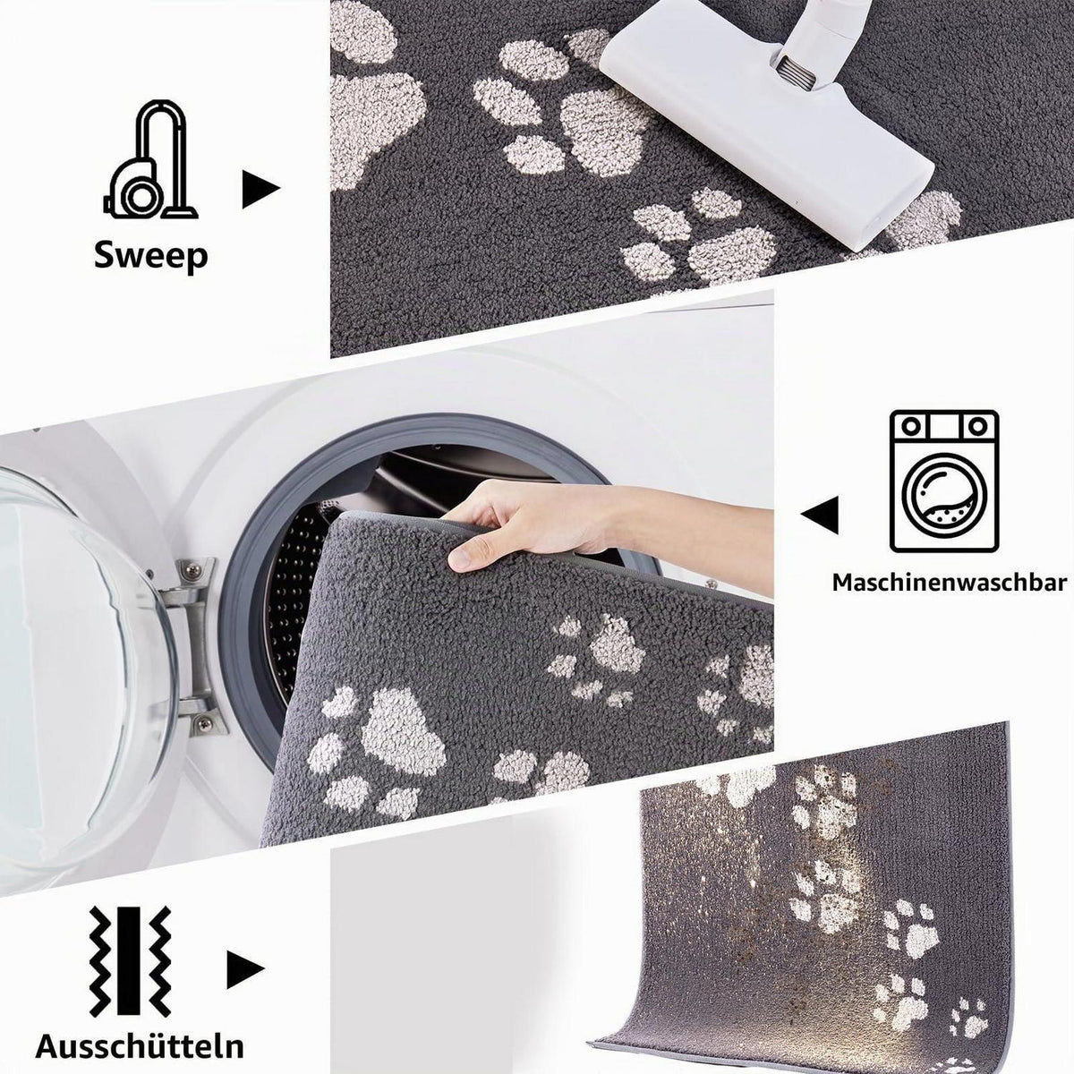 Schmutzfangmatte Grau 60x90 cm – Rutschfest & Wasserabsorbierend