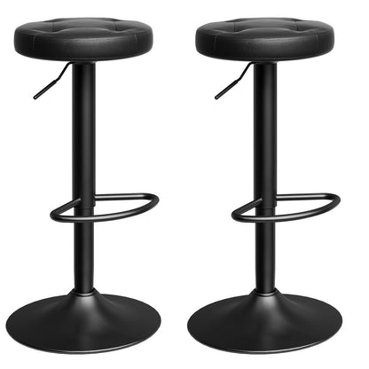 Verstellbarer Barhocker 2er Set mit Fußstütze & PU-Bezug