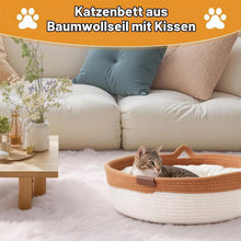 Katzenbett Baumwollseil mit Kissen – Groß & Modern