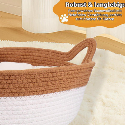 Katzenbett Baumwollseil mit Kissen – Groß & Modern