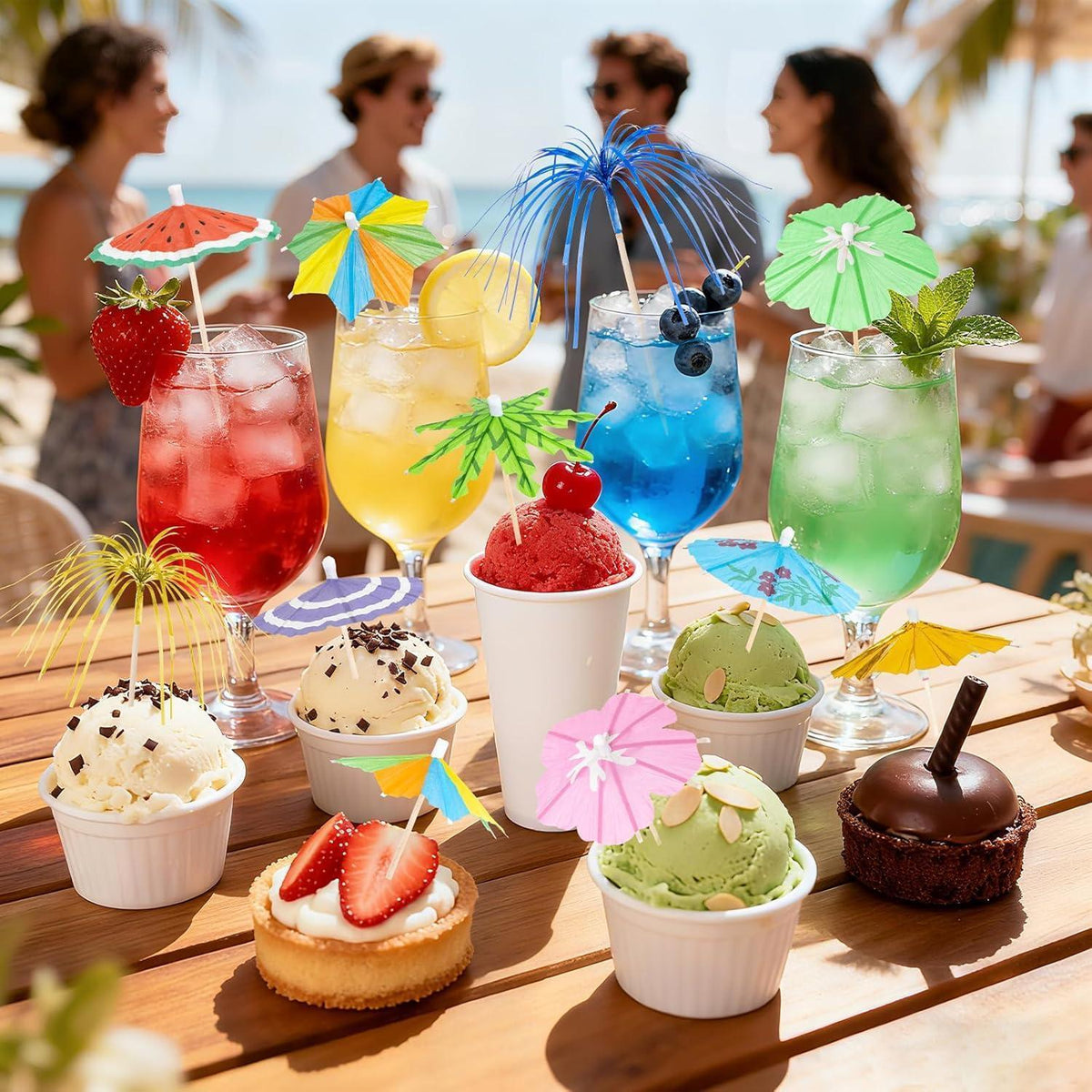 135 Cocktailspieße mit Schirmchen – Party & Bar Deko