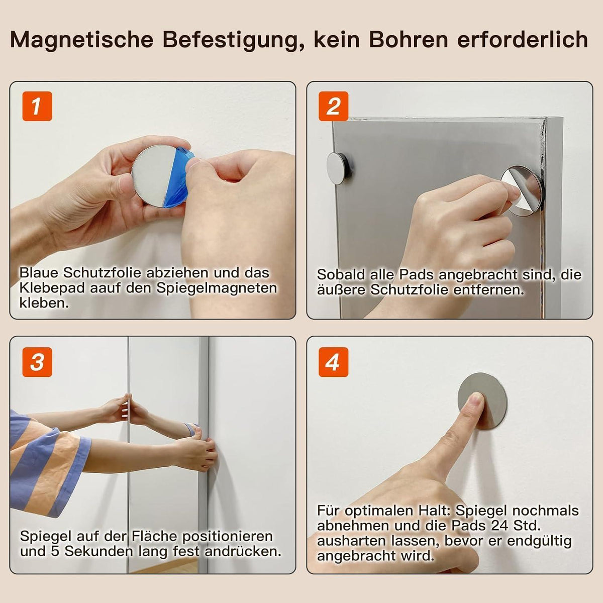 Anti-Beschlag Badezimmerspiegel 60x80 cm Rechteckig Weiß