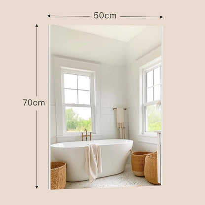 Anti-Beschlag Badezimmerspiegel 50x70 cm Rechteckig Weiß