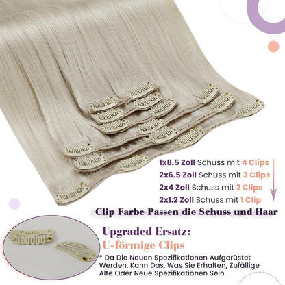 Echthaar Clip-in Extensions Blond Highlight 40cm