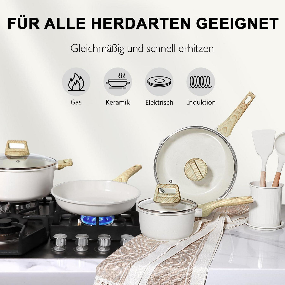 22-teiliges Keramik Kochgeschirr Set – Antihaft & PFAS-frei