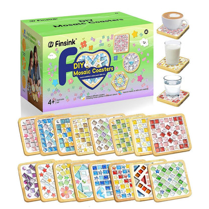 Mosaik Bastelset Kinder – 16 Untersetzer DIY Geschenk