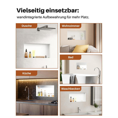 Edelstahl Duschnische 60x30cm – Wandnische für Bad, Küche & Wohnen