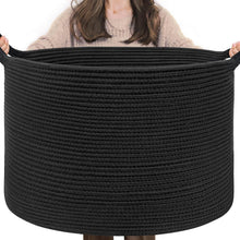 Großer Aufbewahrungskorb aus Baumwolle – 55x35 cm, Schwarz