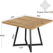 Kleiner Esstisch 80x80 cm Holz & Metall – Natur & Schwarz
