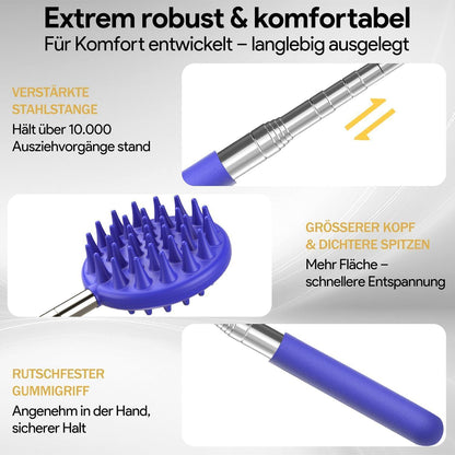 Rückenkratzer Ausziehbar mit 5 Köpfen – Geschenk für Männer & Frauen