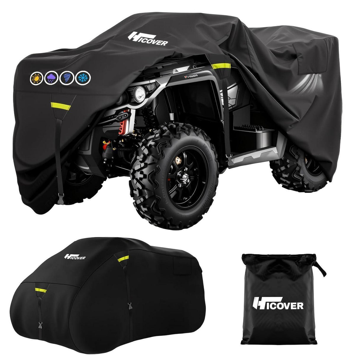Quad Abdeckplane 600D Wasserdicht & Winddicht ATV Schutzhülle XL