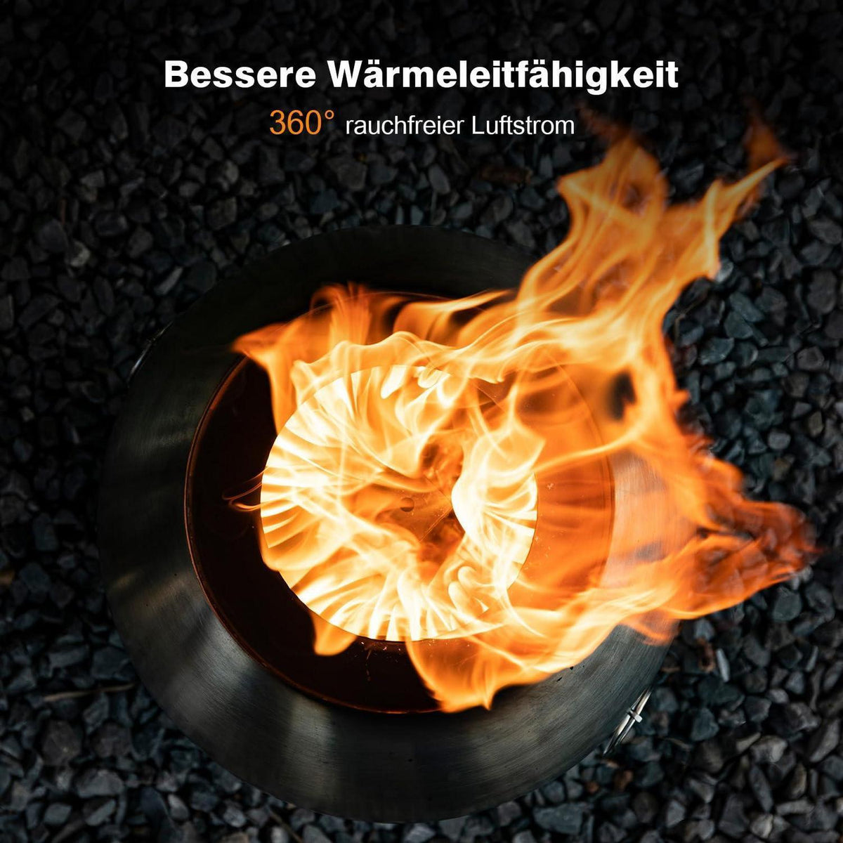 Edelstahl Feuerschale mit Grillrost – Rauchfrei & Vielseitig