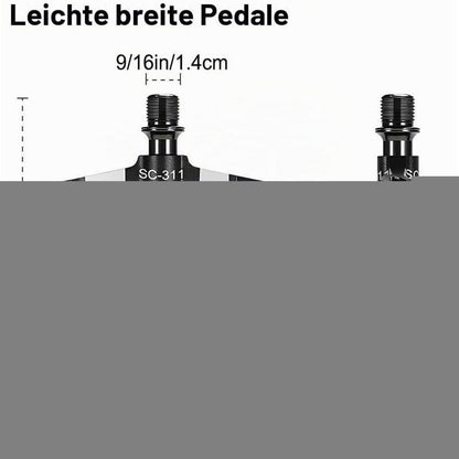Mountainbike Pedale mit 3 Kugellagern, 9/16 Zoll, Silber