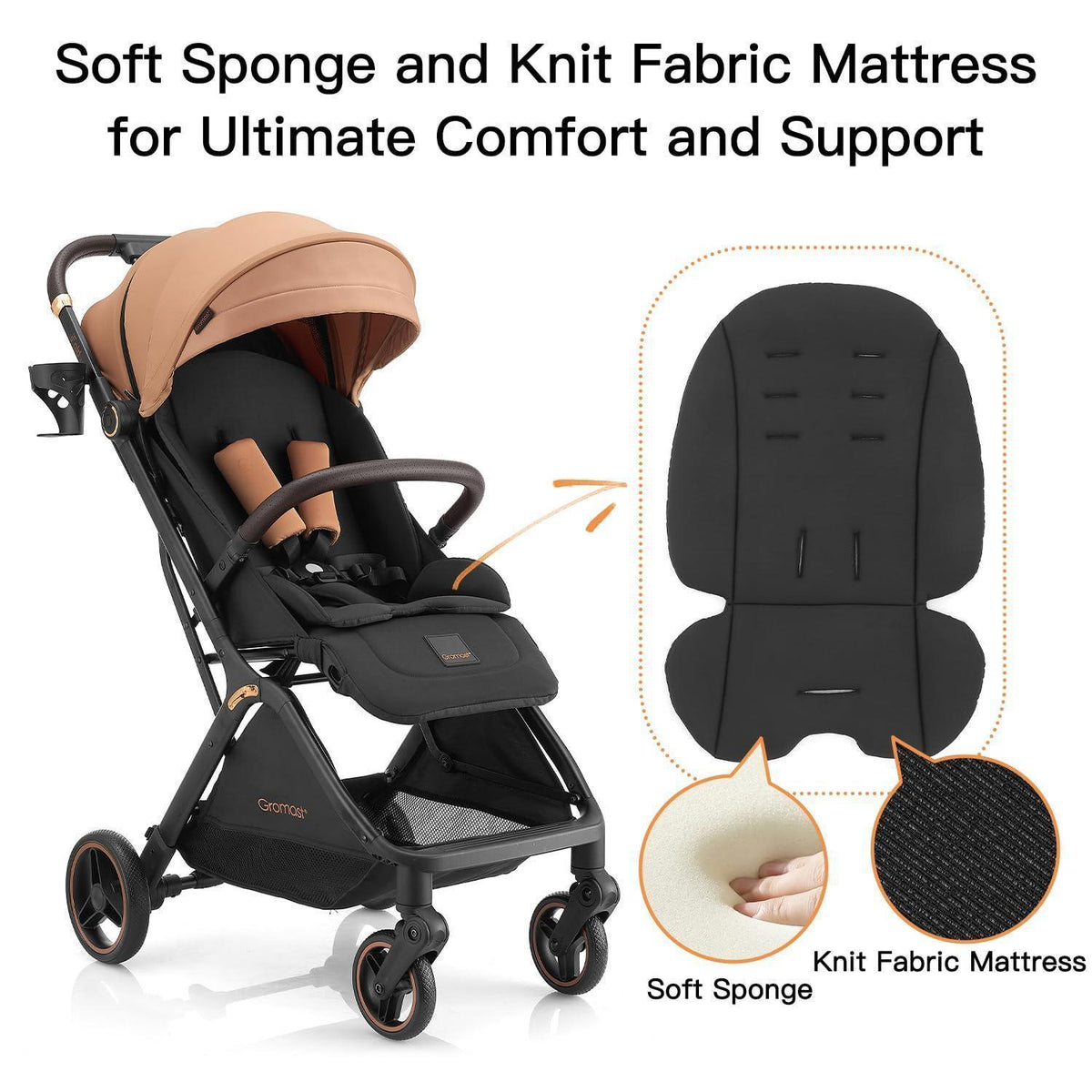 Faltbarer Baby-Kinderwagen – Reisebuggy mit Verstelllehne & UV-Schutz