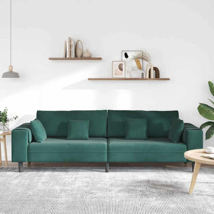 Samt Wohnlandschaft Dunkelgrün – Modernes Sofa mit Square Armrests
