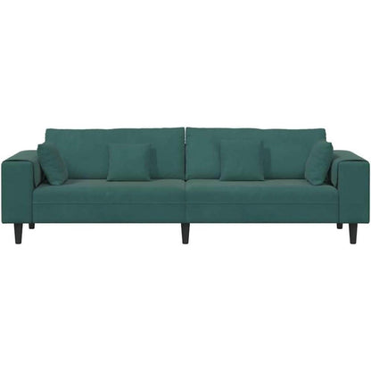 Samt Wohnlandschaft Dunkelgrün – Modernes Sofa mit Square Armrests