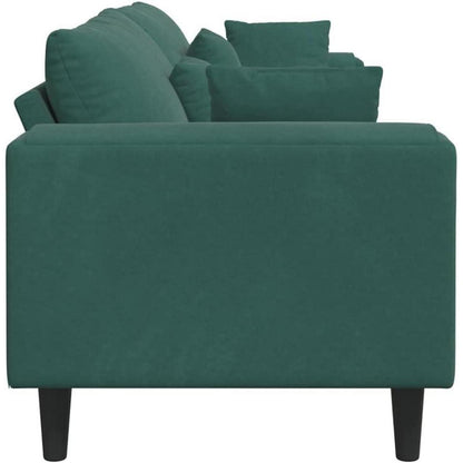 Samt Wohnlandschaft Dunkelgrün – Modernes Sofa mit Square Armrests
