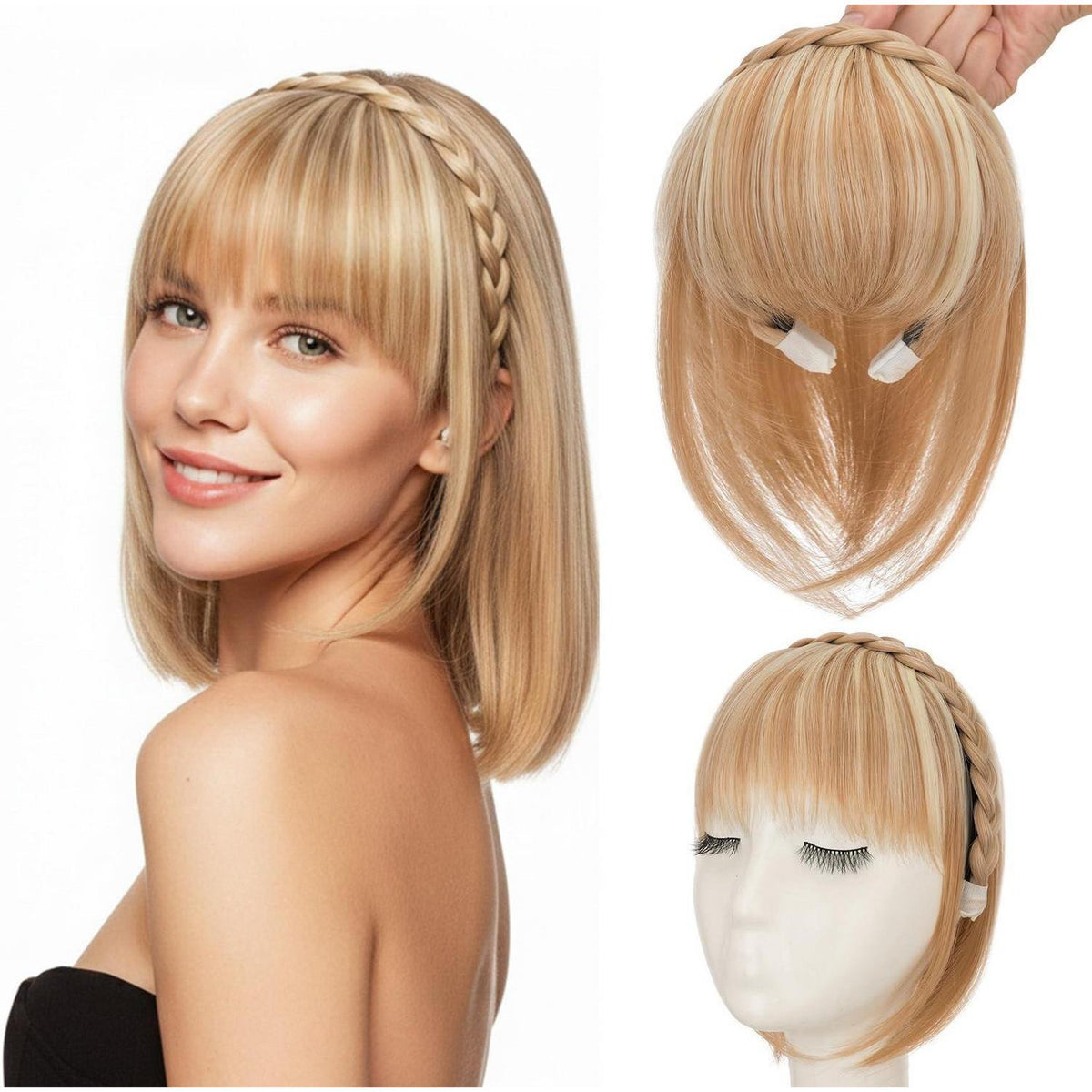 Stirnband mit Pony – Dunkelblond Mix mit Blondblond