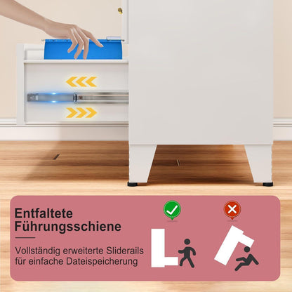 Hoche Kommode 135cm | 5 Schubladen, Weiß | Schlafzimmer & Büro