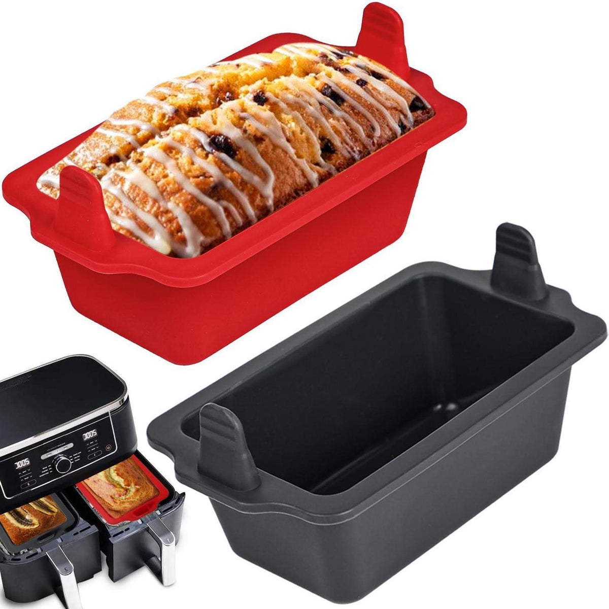 Silikon Brotbackform für Heißluftfritteuse – 2er Set