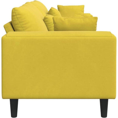 Gelbe Samt Wohnlandschaft mit Eckarmlehnen 210 cm