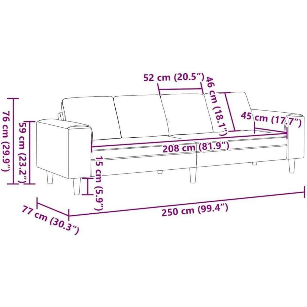 Modernes Samtsofa Creme – Wohnzimmer Sofa für kleine Räume