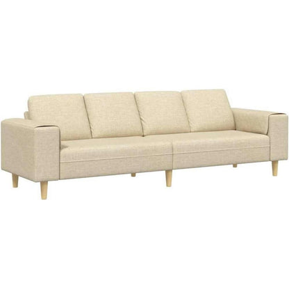 Modernes Samtsofa Creme – Wohnzimmer Sofa für kleine Räume