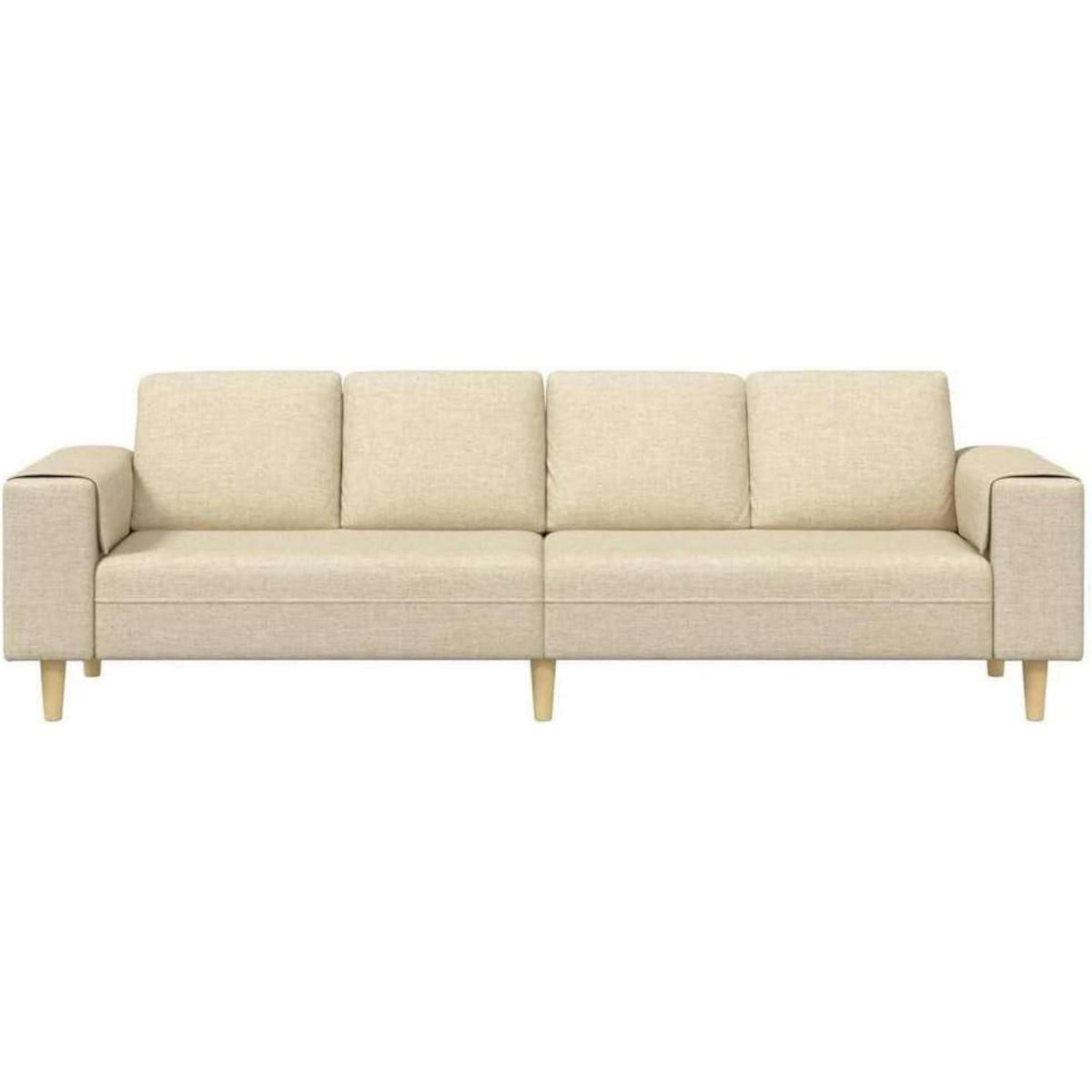Modernes Samtsofa Creme – Wohnzimmer Sofa für kleine Räume