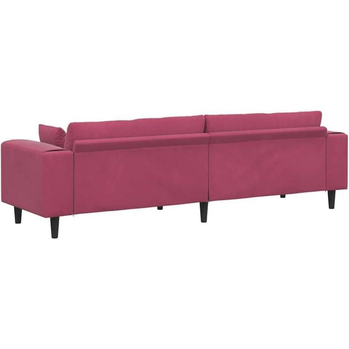 Weinrotes Samt Sofa mit breiten Armlehnen, 208 cm
