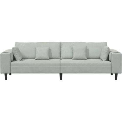 Polstersofa U-Form Sofa mit Kissen, Hellgrau, Samt