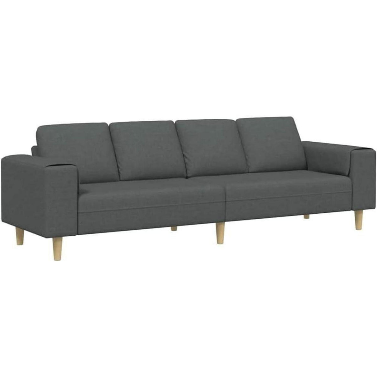 Modernes Cord Polstersofa Dunkelgrau 250cm