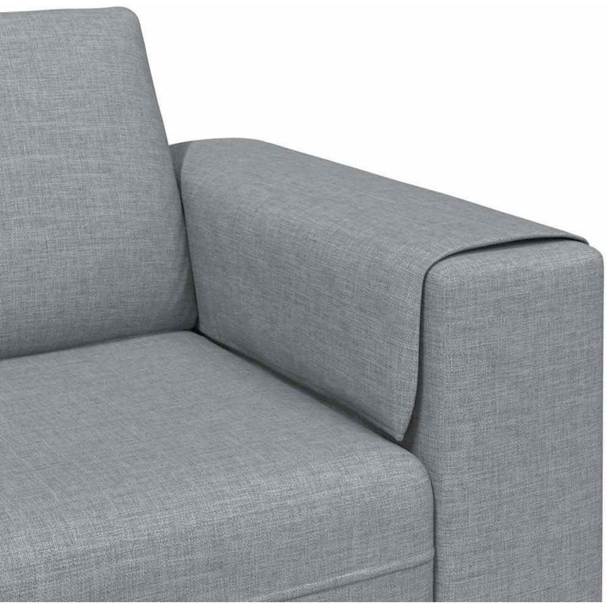 Modernes Cord Polstersofa – Hellgrau, 250x188x76 cm