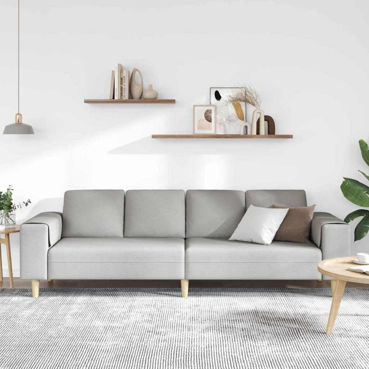 Modernes Schlafsofa 4-Sitzer Couch mit Schlaffunktion Wolken-Grau