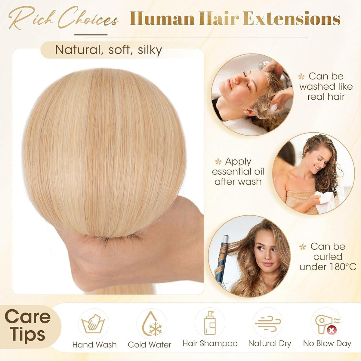 Blond Clip-in Echthaar Extensions 25cm – Remy Haarverlängerung