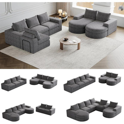 Modulares Ecksofa mit Chaiselongue, Grau – 251x160x81cm