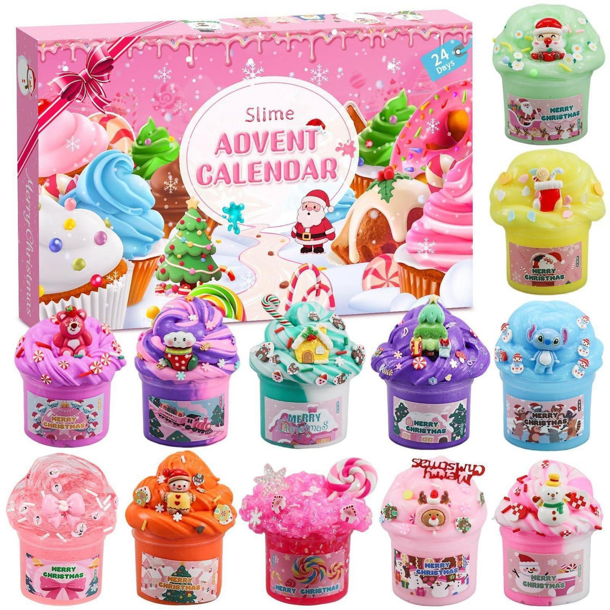 Schleim Adventskalender Weihnachten 2026 für Kinder Rosa